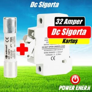 32A Dc Sigorta Fiyatı Güneş Paneli Sigortası (Sigorta + Kartuş)