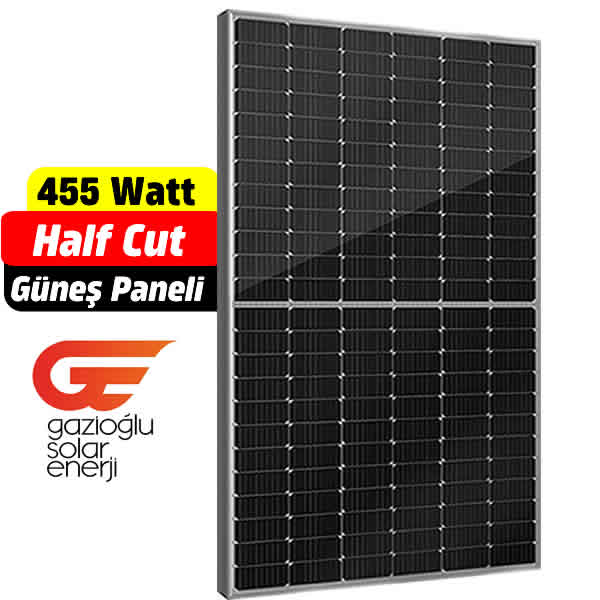 Gazioğlu 455 Watt Güneş Paneli Fiyatı Half cut Monokristal