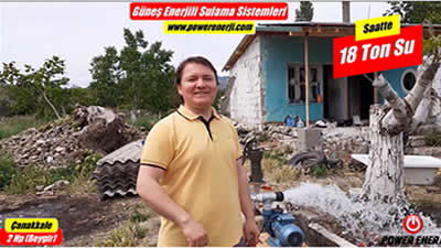 Çanakkale Küçükkuyu 2 beygir Güneş Enerjili Sulama Sistemi Referansları