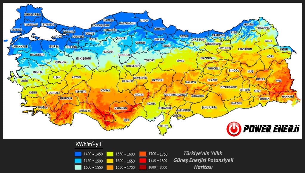 Türkiye Güneş Enerjisi Haritası