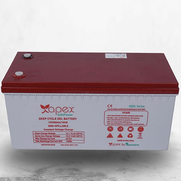 Apex 200 Ah Jel Akü Fiyatı güneş paneli aküsü