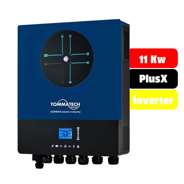 TommaTech PlusX 11kW Off-Grid İnverter, Power Enerji uzmanlığıyla yüksek verimli güneş enerjisi depolama ve 1 fazlı enerji dönüşümü sağlar.